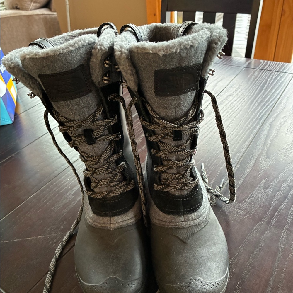 Gray and Black Winter Boots